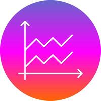 Area Graph Line Gradient Circle Icon vector