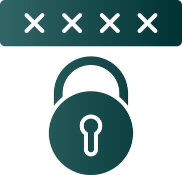 Security Code Glyph Gradient Icon vector
