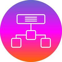 Hierarchical Structure Line Gradient Circle Icon vector
