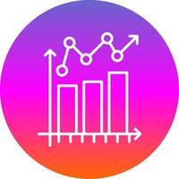 Bar Chart Line Gradient Circle Icon vector