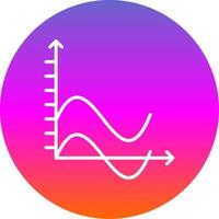 Wave Chart Line Gradient Circle Icon vector