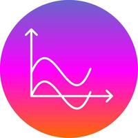 Wave Chart Line Gradient Circle Icon vector