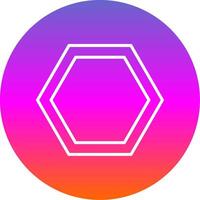 Hexagon Line Gradient Circle Icon vector