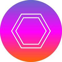 Hexagon Line Gradient Circle Icon vector