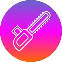 Chainsaw Line Gradient Circle Icon vector