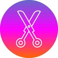 Scissors Line Gradient Circle Icon vector