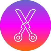 Scissors Line Gradient Circle Icon vector