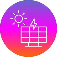 Solar Power Line Gradient Circle Icon vector