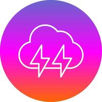 Lightening Line Gradient Circle Icon vector