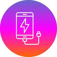 Charging Line Gradient Circle Icon vector