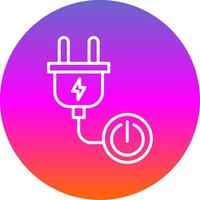 Power Button Line Gradient Circle Icon vector