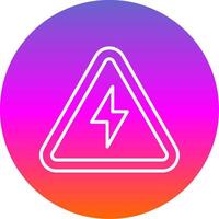 Electrical Danger Sign Line Gradient Circle Icon vector