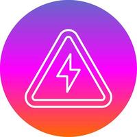 Electrical Danger Sign Line Gradient Circle Icon vector