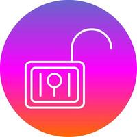 Unsecure Line Gradient Circle Icon vector