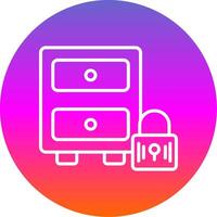 Filing Cabinet Line Gradient Circle Icon vector