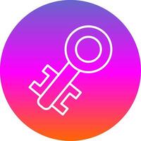 Old Key Line Gradient Circle Icon vector