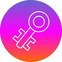 Old Key Line Gradient Circle Icon vector