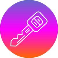 Car Key Line Gradient Circle Icon vector