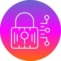 Cyber Security Line Gradient Circle Icon vector