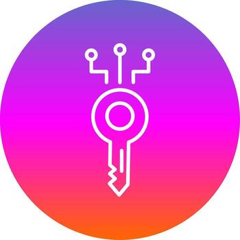 Digital Key Line Gradient Circle Icon vector