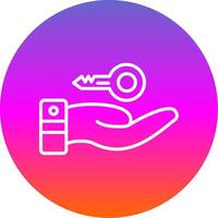 Hand Over Line Gradient Circle Icon vector