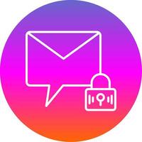 Private Message Line Gradient Circle Icon vector