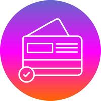 Card Payment Line Gradient Circle Icon vector