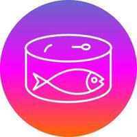 Sardines Line Gradient Circle Icon vector