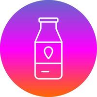 Milk Bottle Line Gradient Circle Icon vector