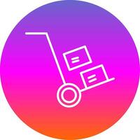 Hand Truck Line Gradient Circle Icon vector