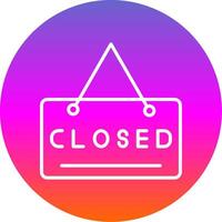 Closed Sign Line Gradient Circle Icon vector