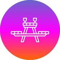 Picnic Table Line Gradient Circle Icon vector