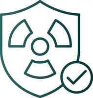 Safety Nuclear Line Gradient Icon vector