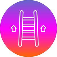 escalera línea degradado circulo icono vector