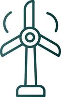 Wind Turbine Line Gradient Icon vector