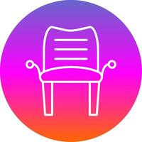 Armchair Line Gradient Circle Icon vector