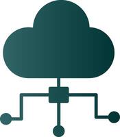 Cloud Computing Glyph Gradient Icon vector