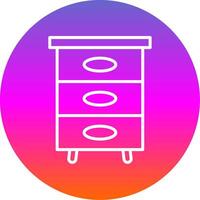 Filling Cabinet Line Gradient Circle Icon vector