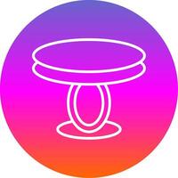 Dining Table Line Gradient Circle Icon vector