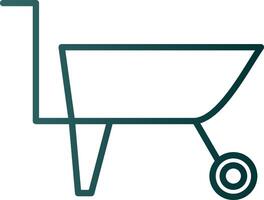 Wheelbarrow Line Gradient Icon vector