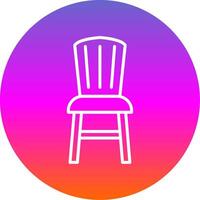 Dining Chair Line Gradient Circle Icon vector