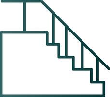 icono de degradado de línea de escaleras vector