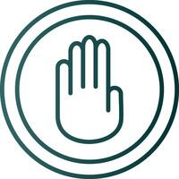 Stop Hand Line Gradient Icon vector