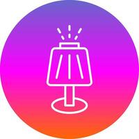 Table Lamp Line Gradient Circle Icon vector