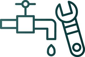 Plumbing Line Gradient Icon vector
