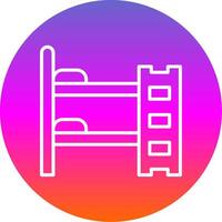 Bunk Bed Line Gradient Circle Icon vector