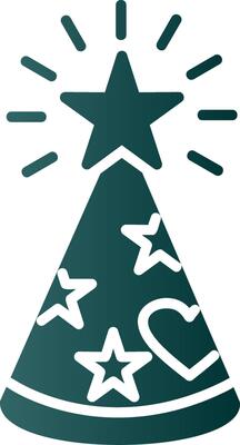 Party Hat Glyph Gradient Icon