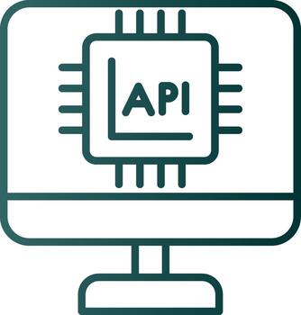 Api Interface Line Gradient Icon vector