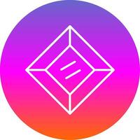 Gem Line Gradient Circle Icon vector