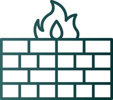 Firewall Line Gradient Icon vector
